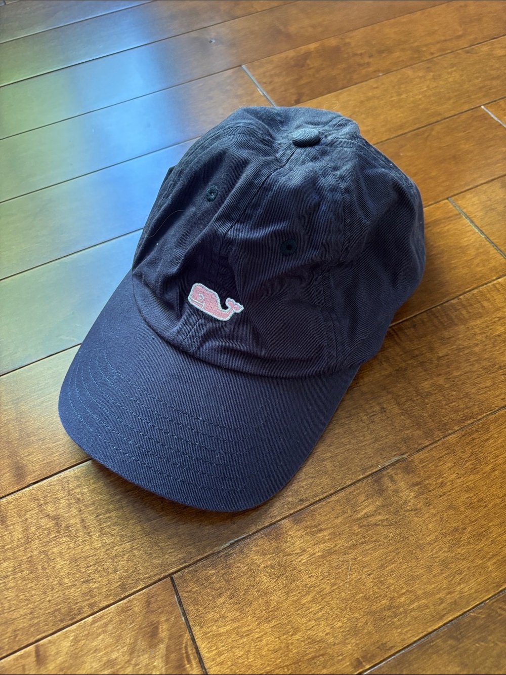 Vineyard Vines Women Navy Baseball Cap with Pink Whale
